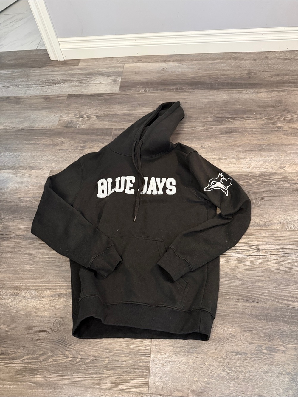 Genuine Merchandise Black "Blue Jays" Pullover Hoodie with Sleeve Logo
